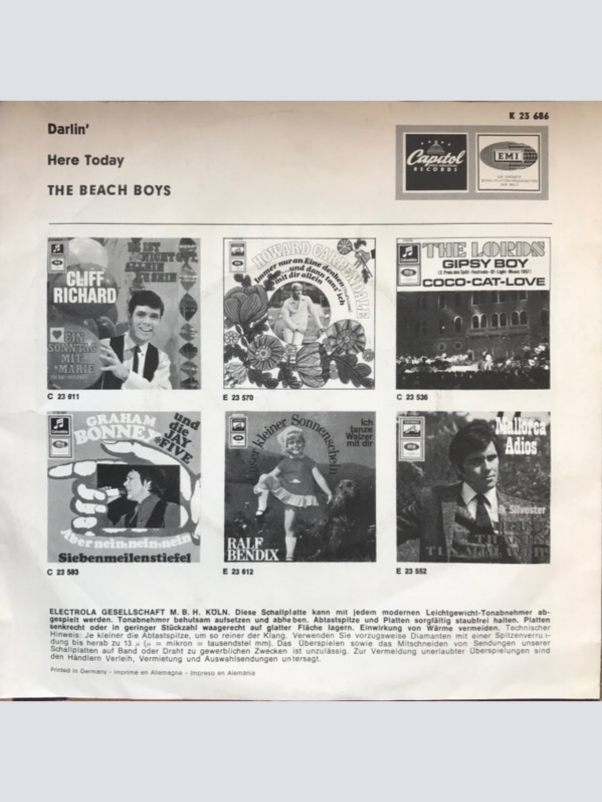 Vinyl / The Beach Boys - Darlin' / Here Today