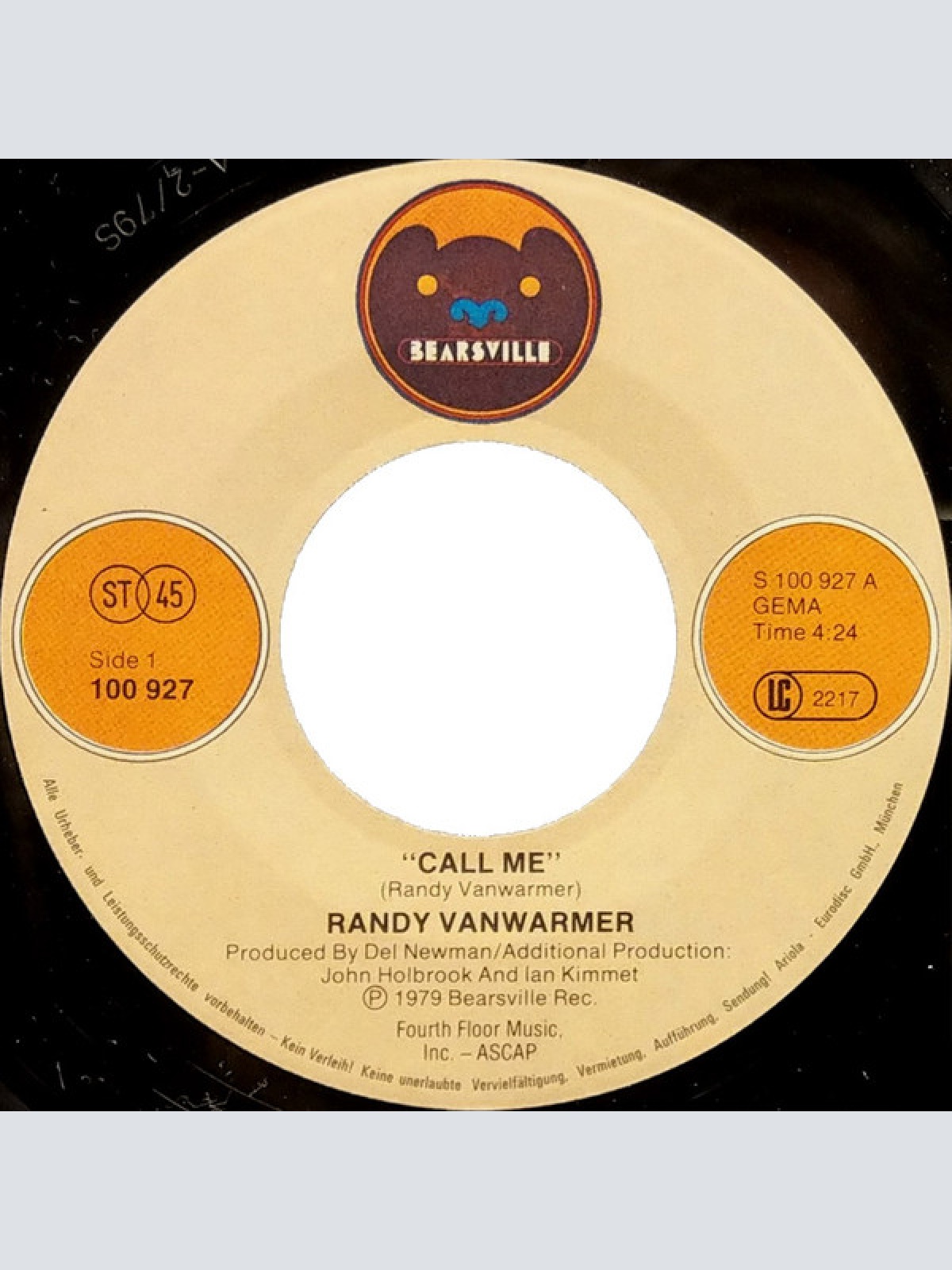 Vinyl / Randy Vanwarmer - Call Me