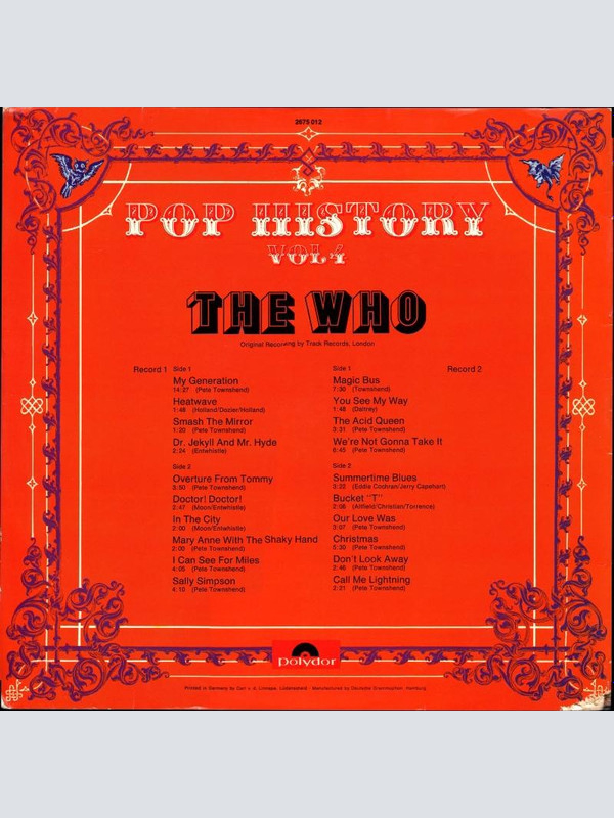 Vinyl / The Who - Pop History Vol 4