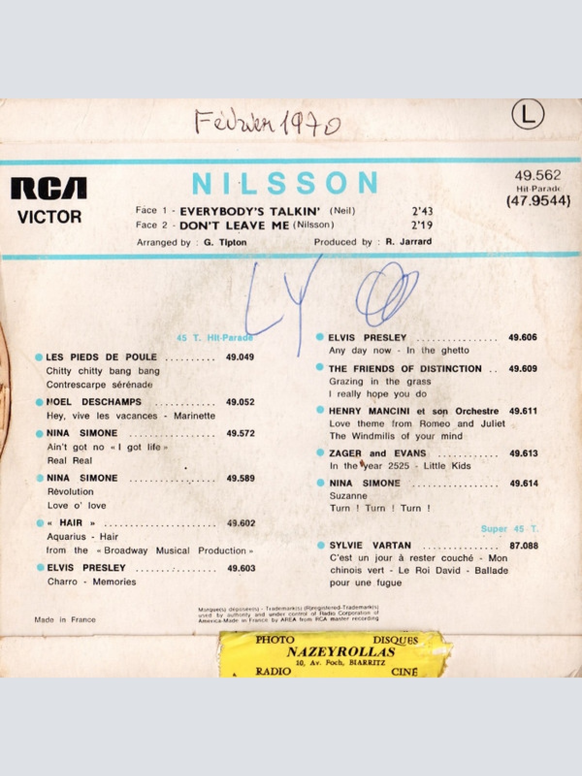 Vinyl / Nilsson* - Everybody's Talkin