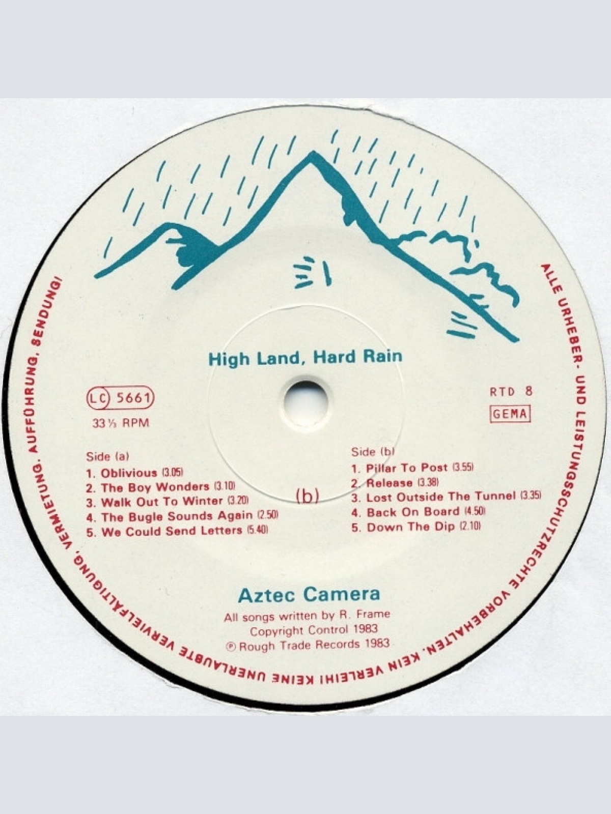 Vinyl / Aztec Camera - High Land, Hard Rain