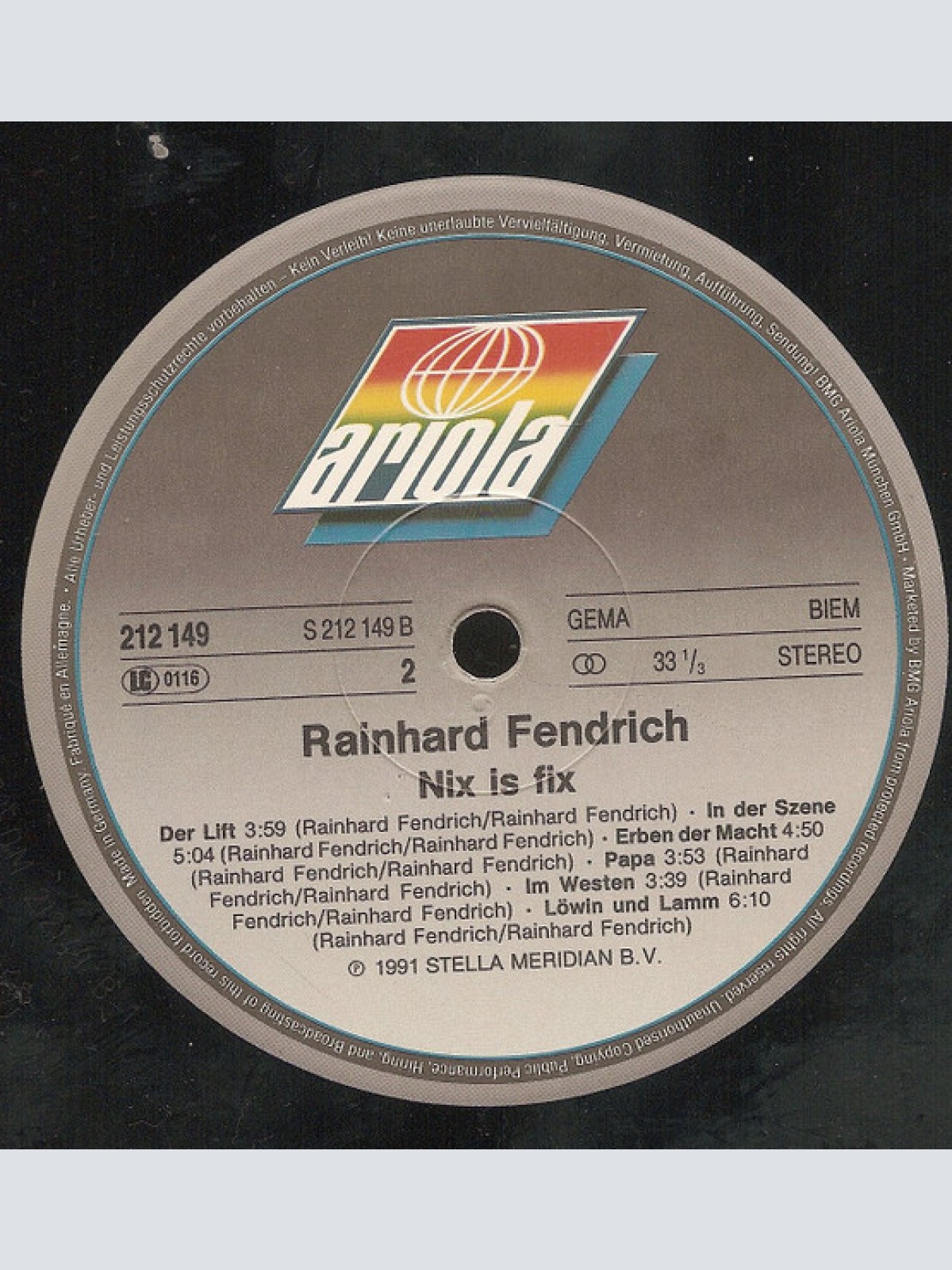 Vinyl / Rainhard Fendrich - Nix Is Fix