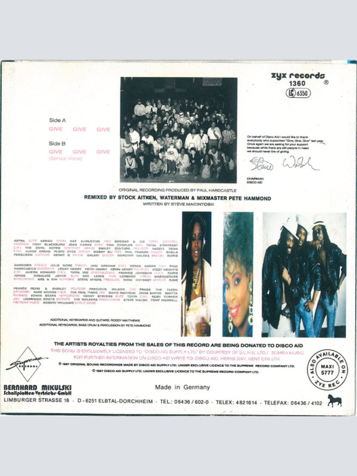 Vinyl / Dance Aid - Give Give Give