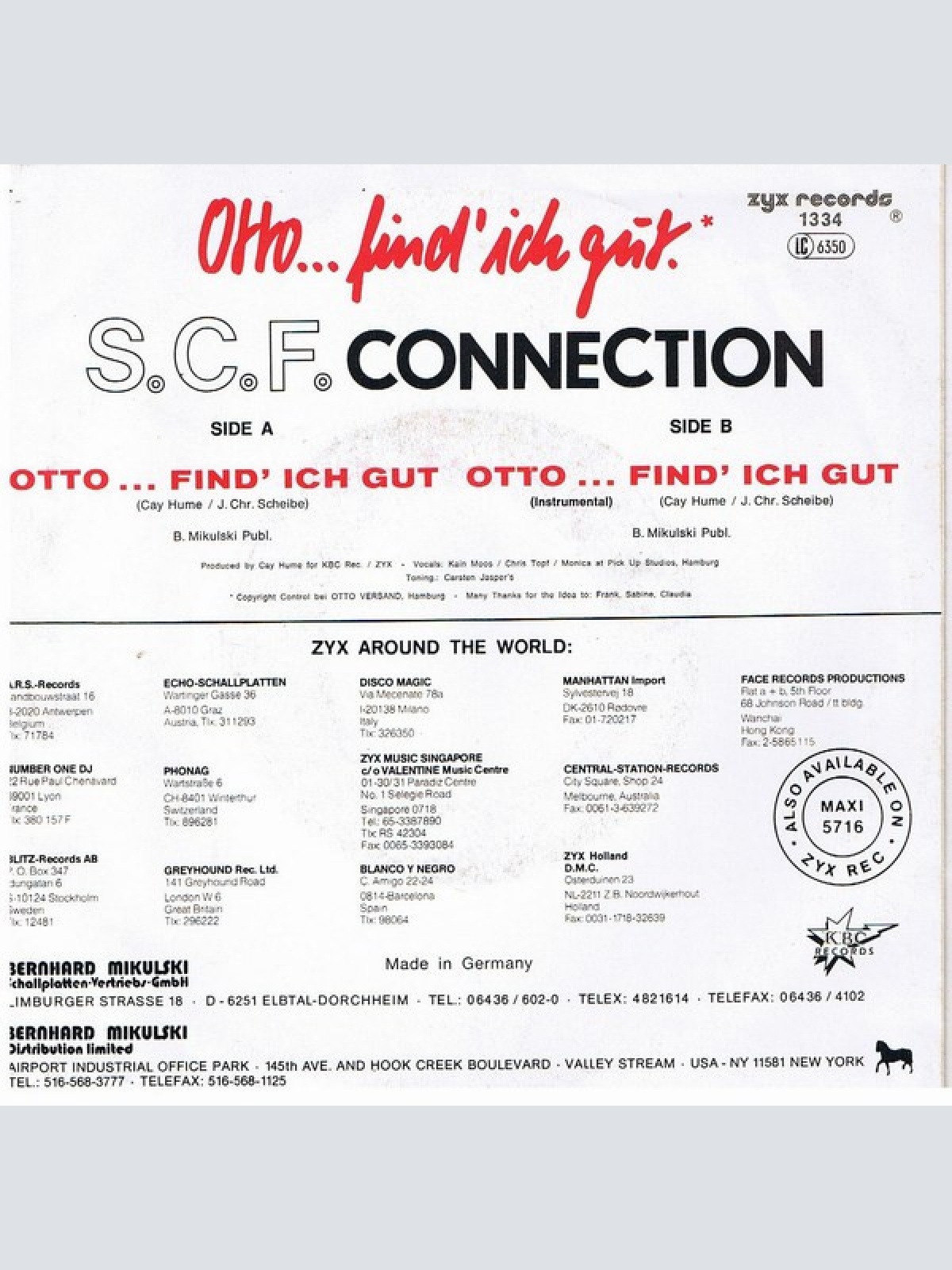 Vinyl / S.C.F. Connection - Otto ... Find' Ich Gut