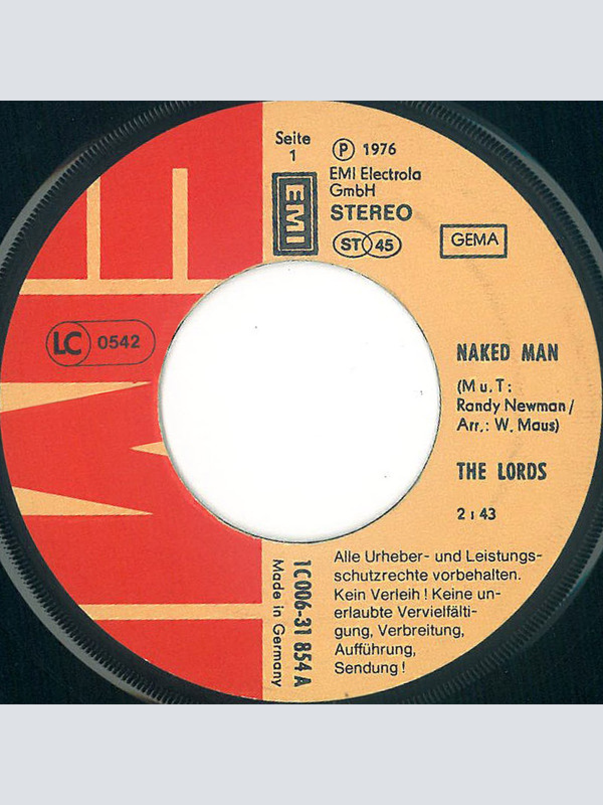 Vinyl / The Lords - Naked Man