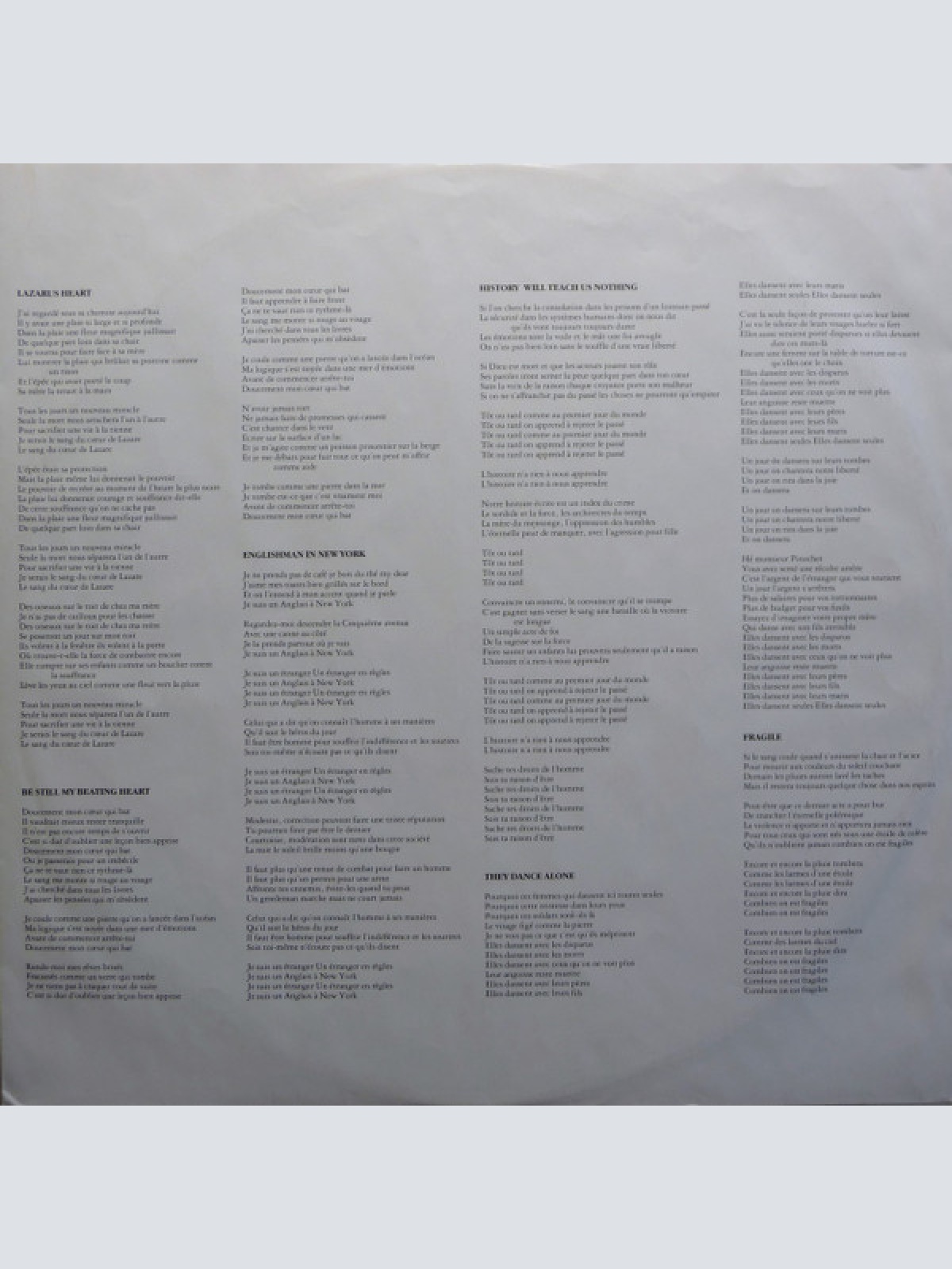 Vinyl / Sting - ...Nothing Like The Sun