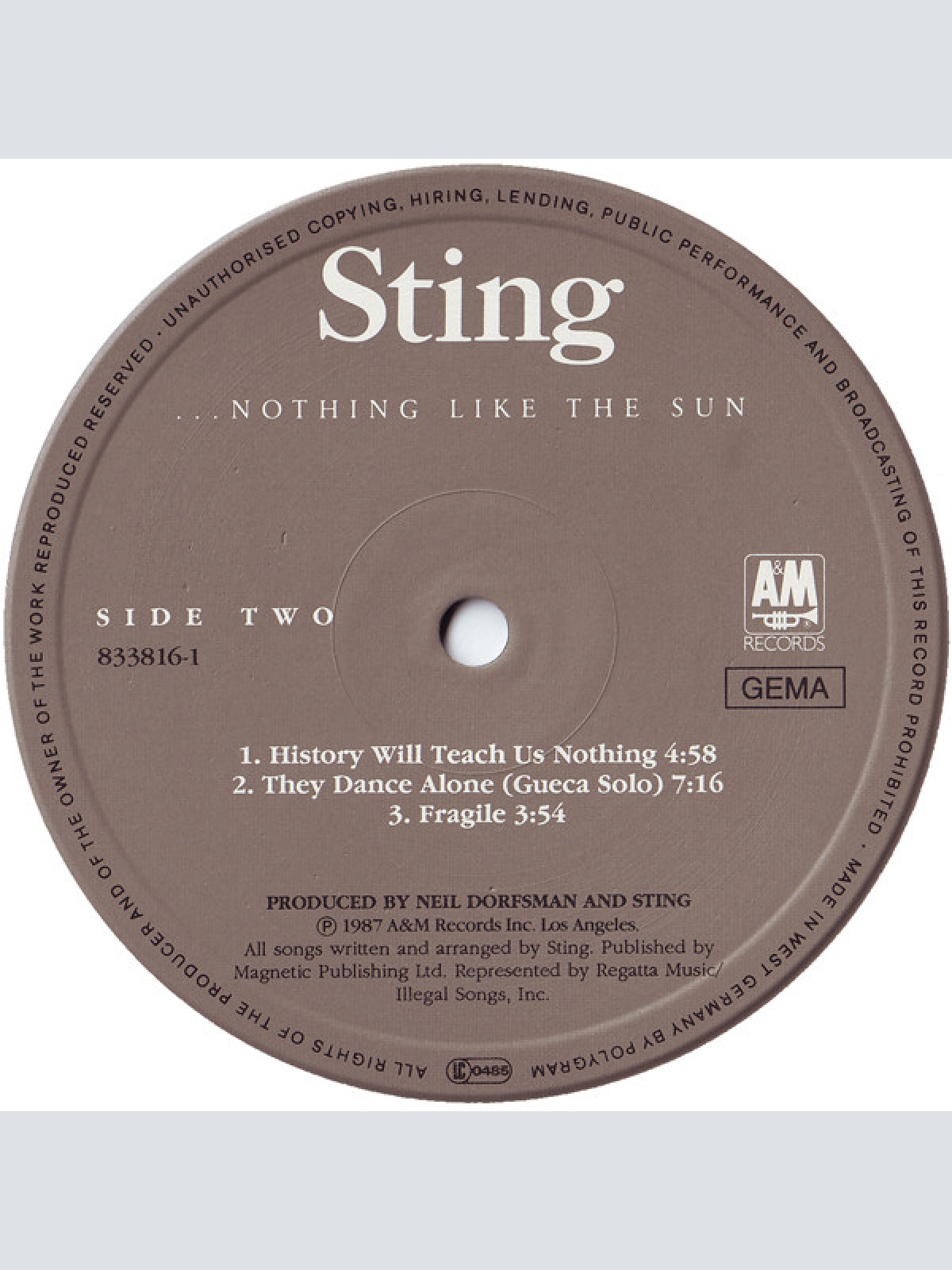 Vinyl / Sting - ...Nothing Like The Sun