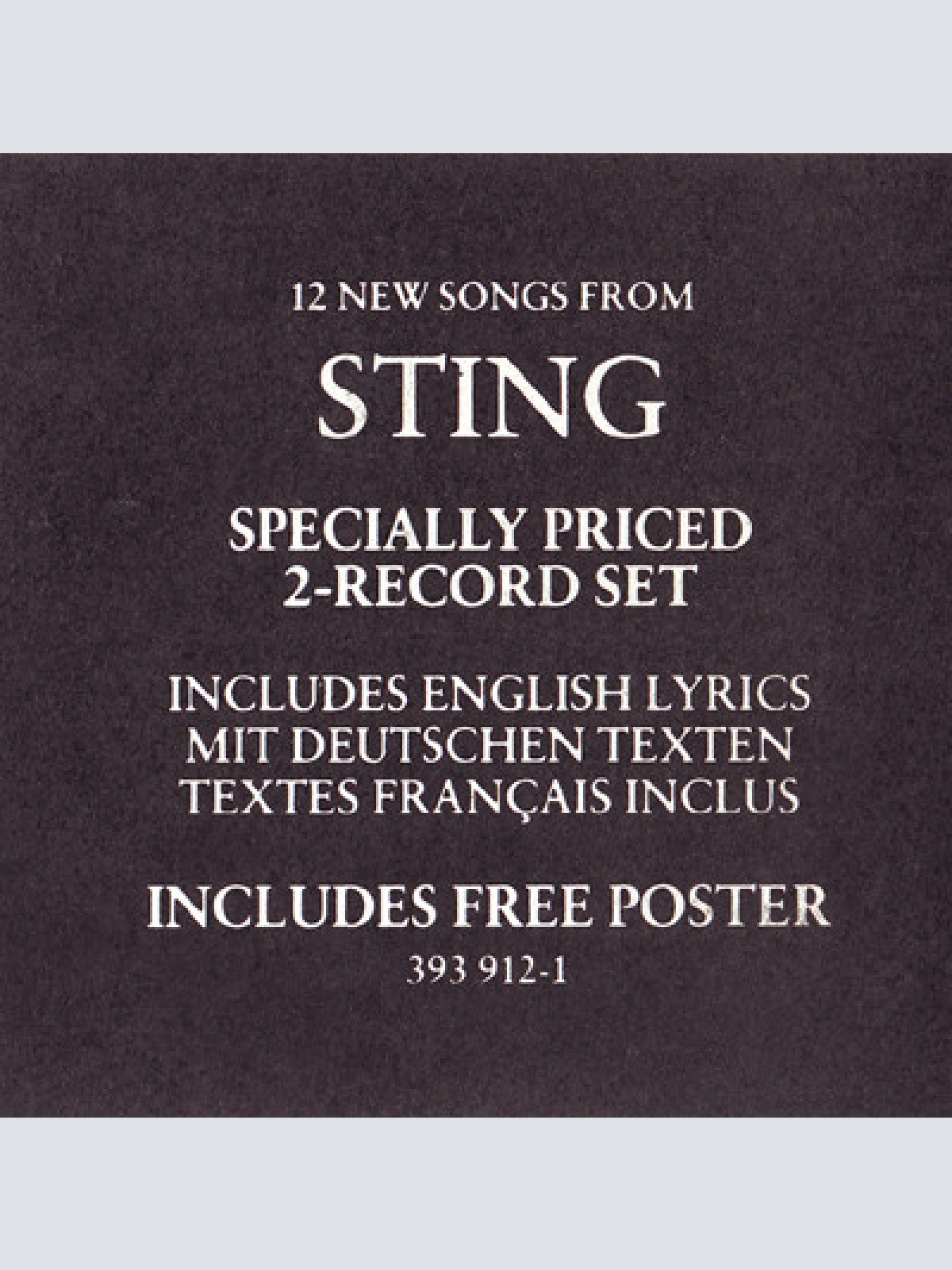 Vinyl / Sting - ...Nothing Like The Sun
