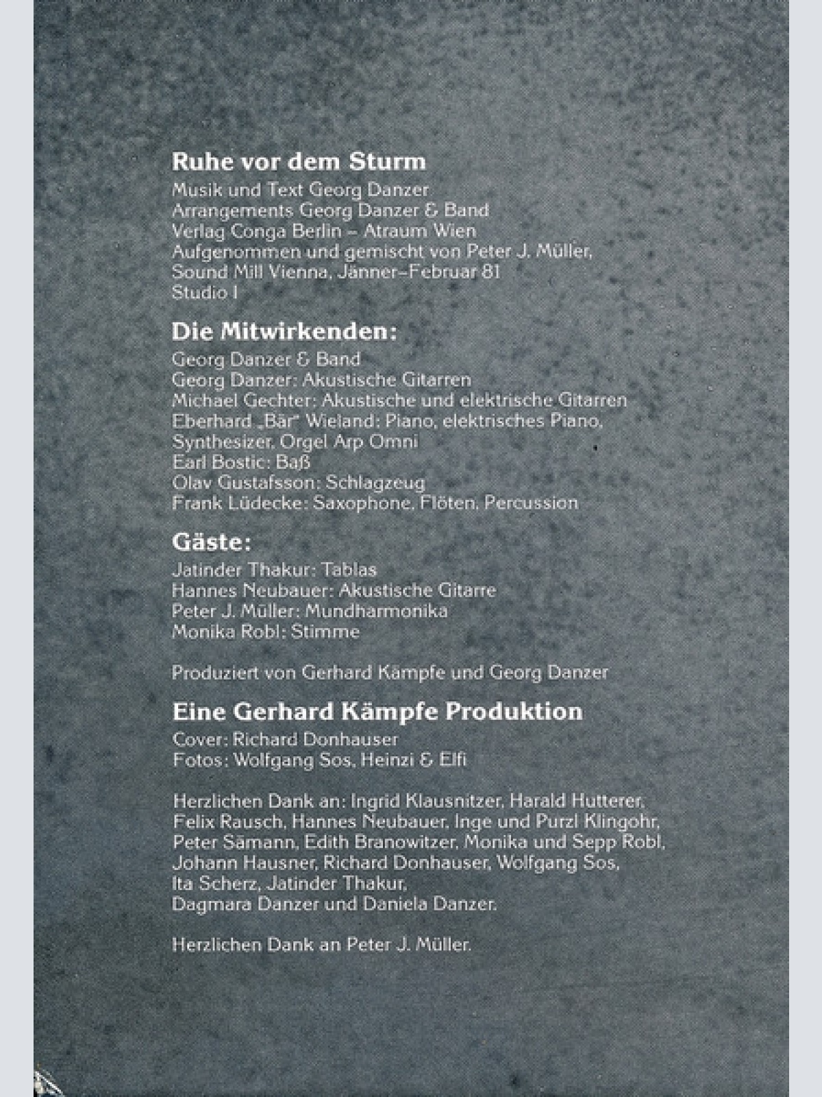 Vinyl / Georg Danzer - Ruhe Vor Dem Sturm