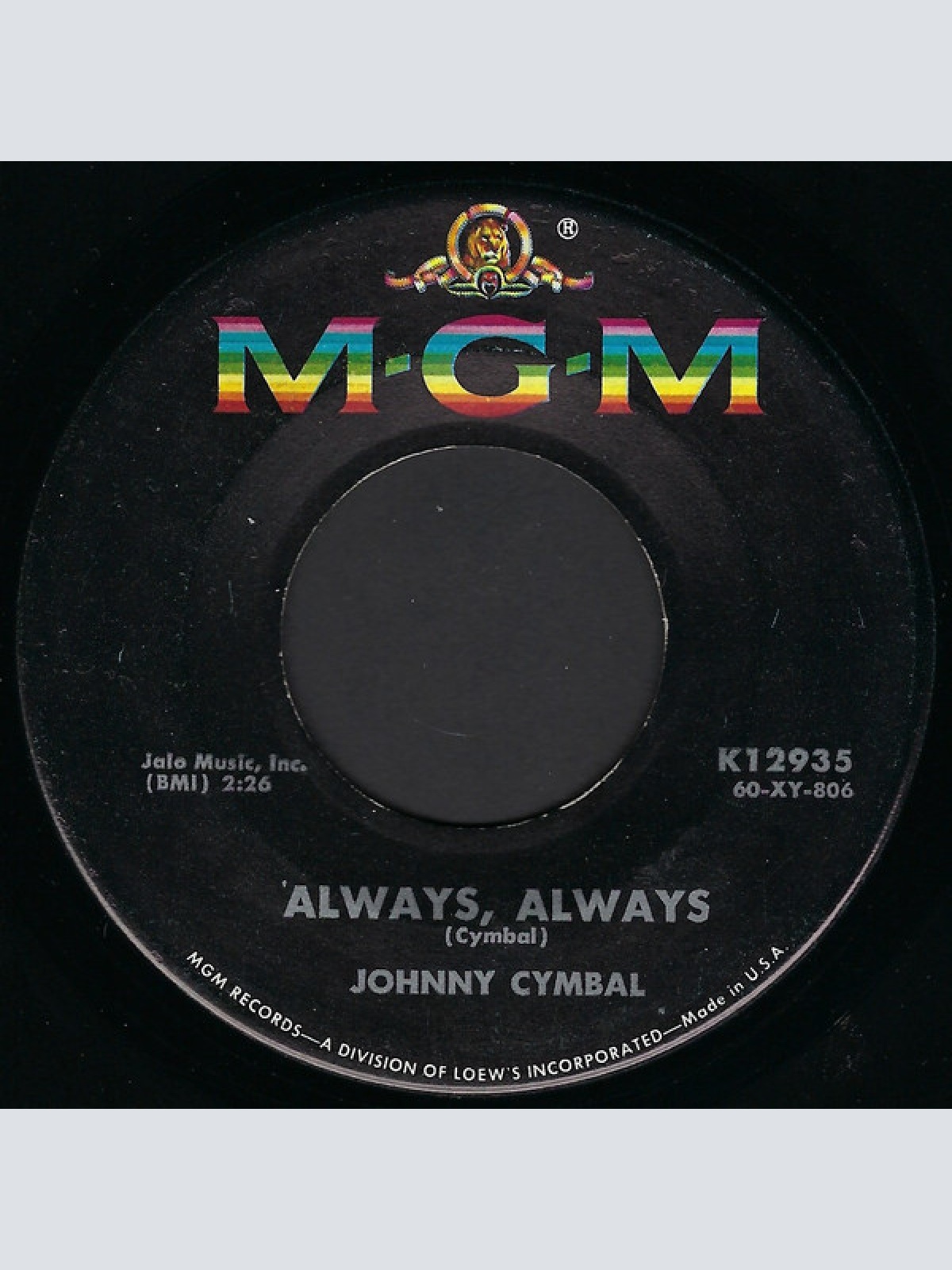 Vinyl / Johnny Cymbal - It'll Be Me / Always, Always