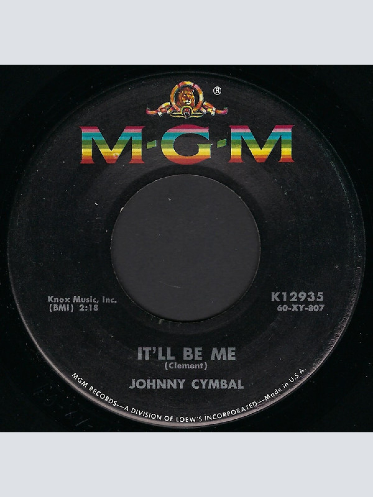 Vinyl / Johnny Cymbal - It'll Be Me / Always, Always