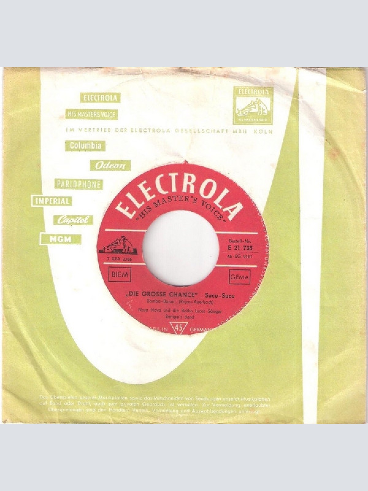 Vinyl / Nora Nova - Die Grosse Chance