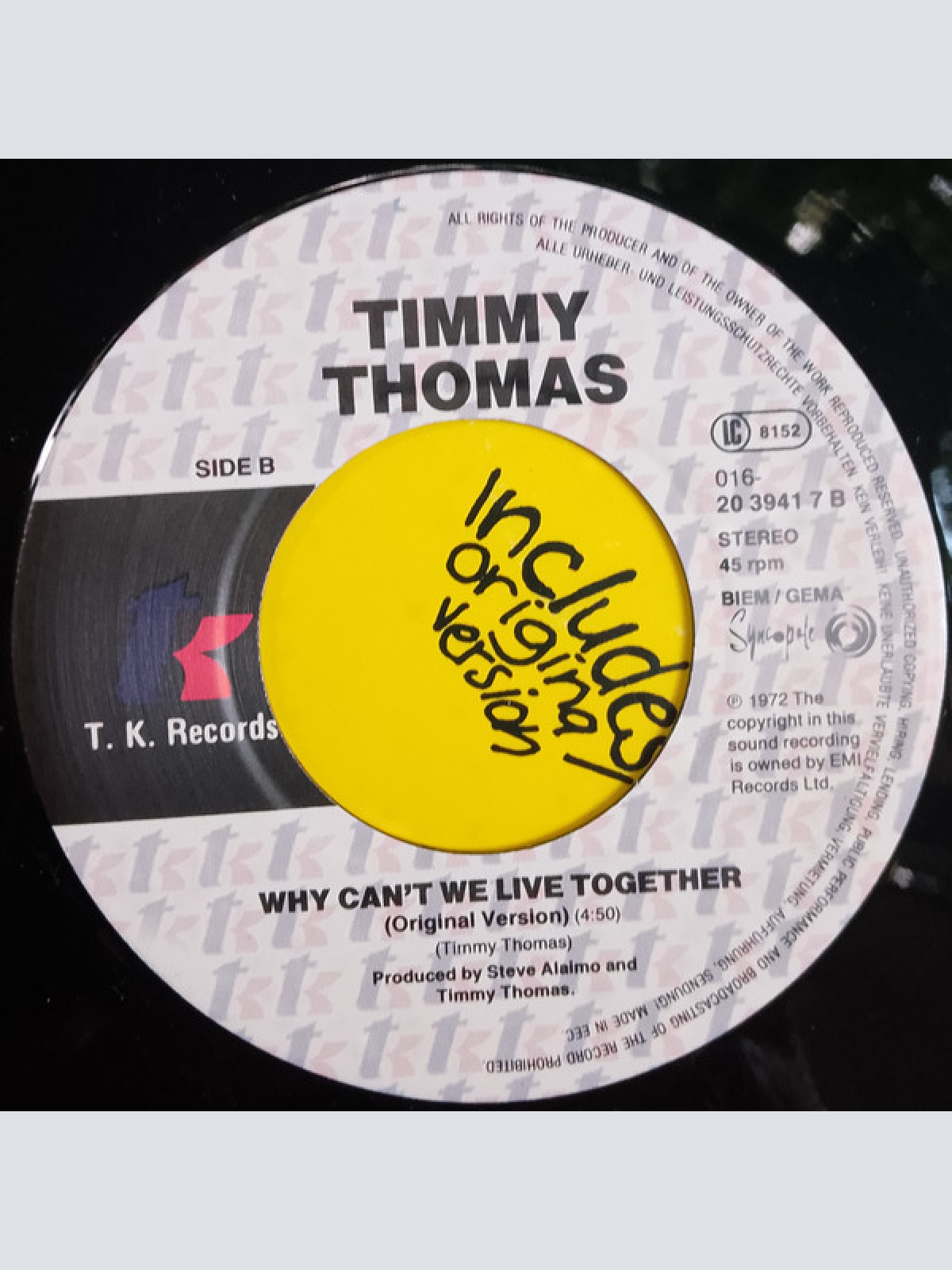 Vinyl / Timmy Thomas - Why Can't We Live Together? (1990 Remix)