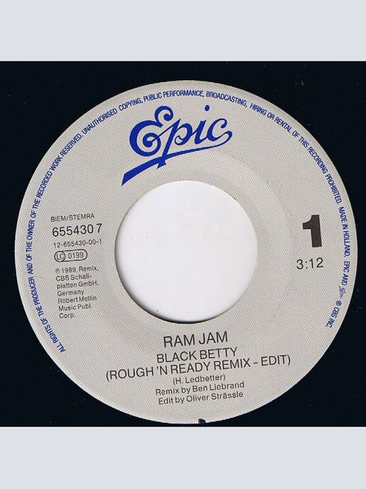 Vinyl / Ram Jam - Black Betty (Remix)