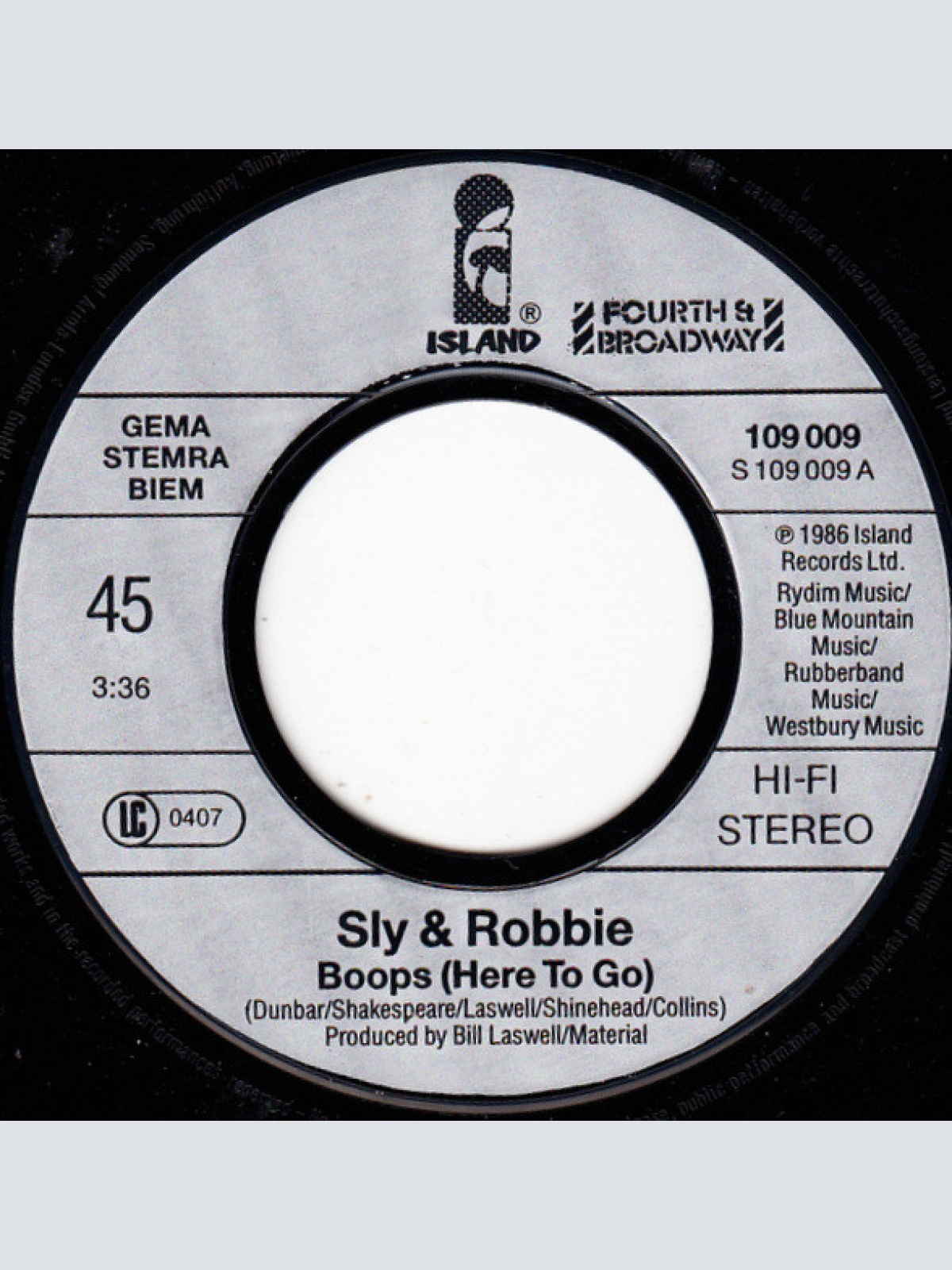Vinyl / Sly And Robbie* - Boops (Here To Go)