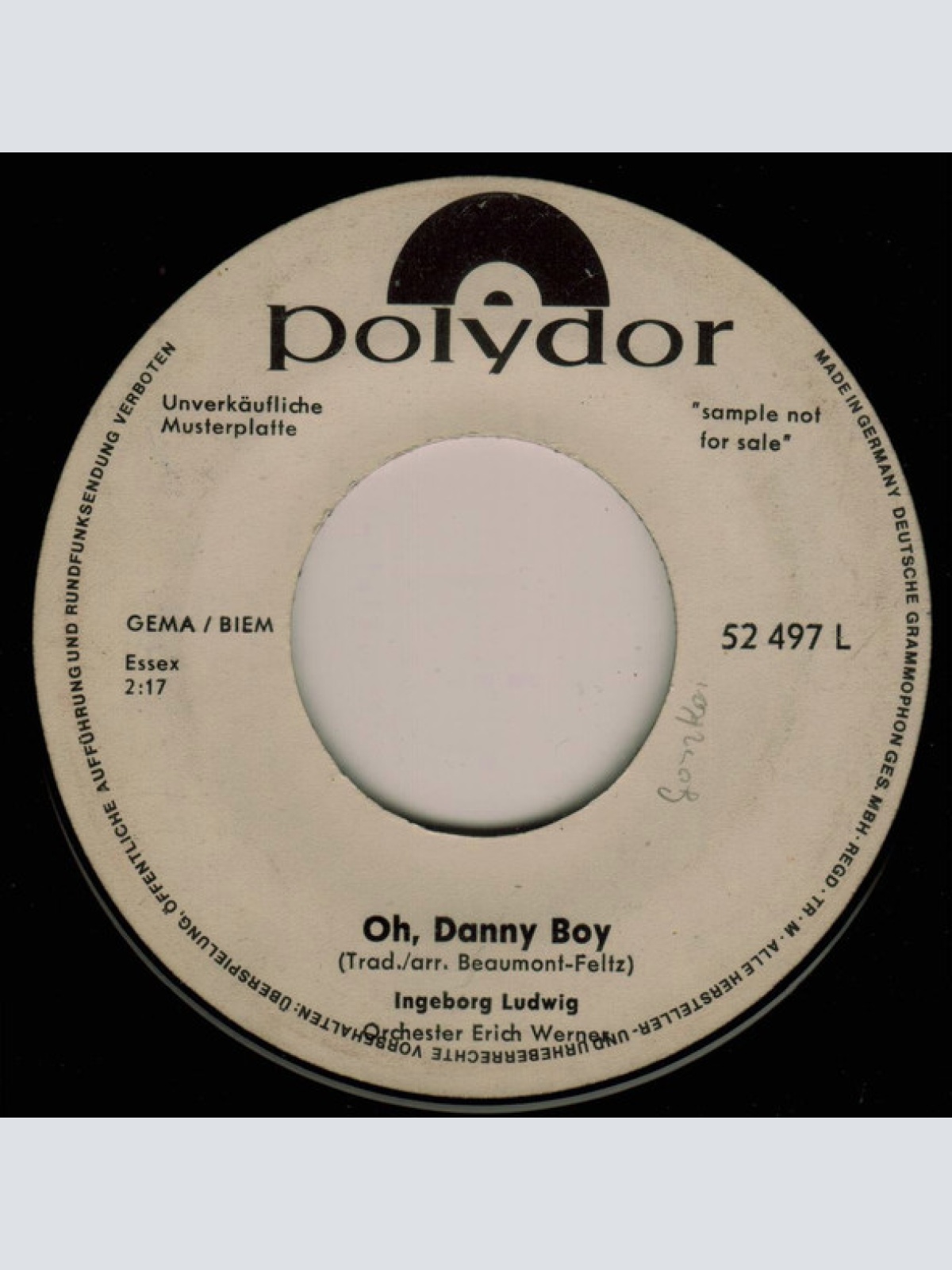 Vinyl / Ingeborg Ludwig - Oh, Danny Boy
