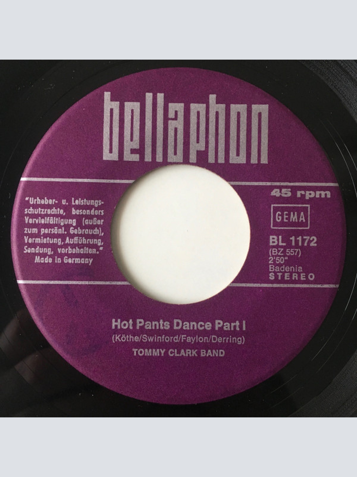 Vinyl / Tommy Clark Band - Hot Pants Dance