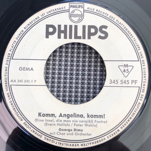 Vinyl / George Dimu* - Komm, Angelina, Komm