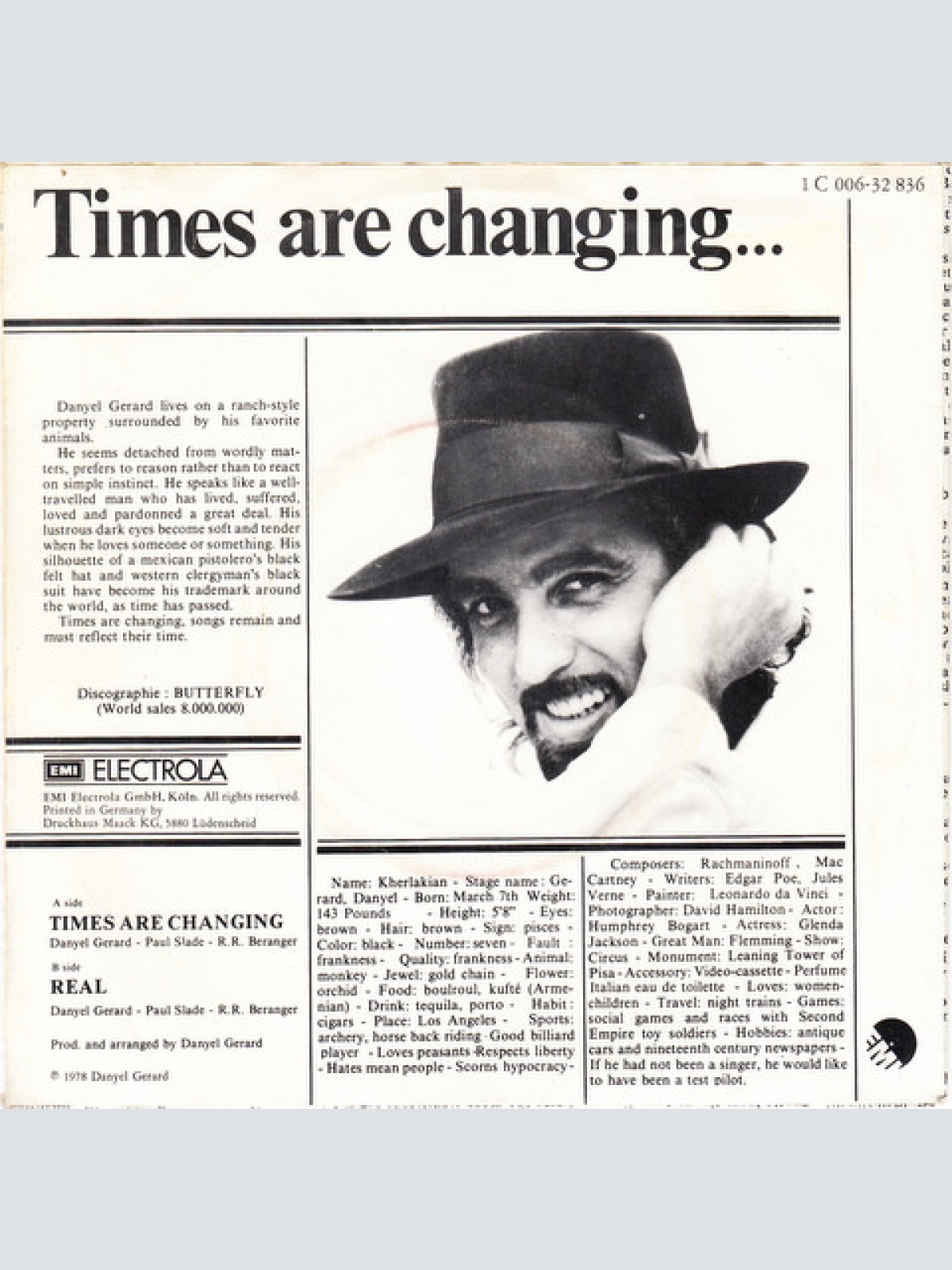 Vinyl / Danyel Gerard* - Times Are Changing