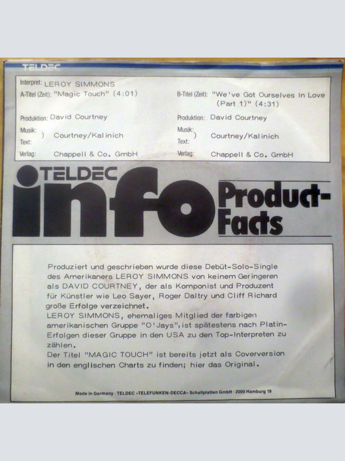 Vinyl / Leroy Simmons - Magic Touch