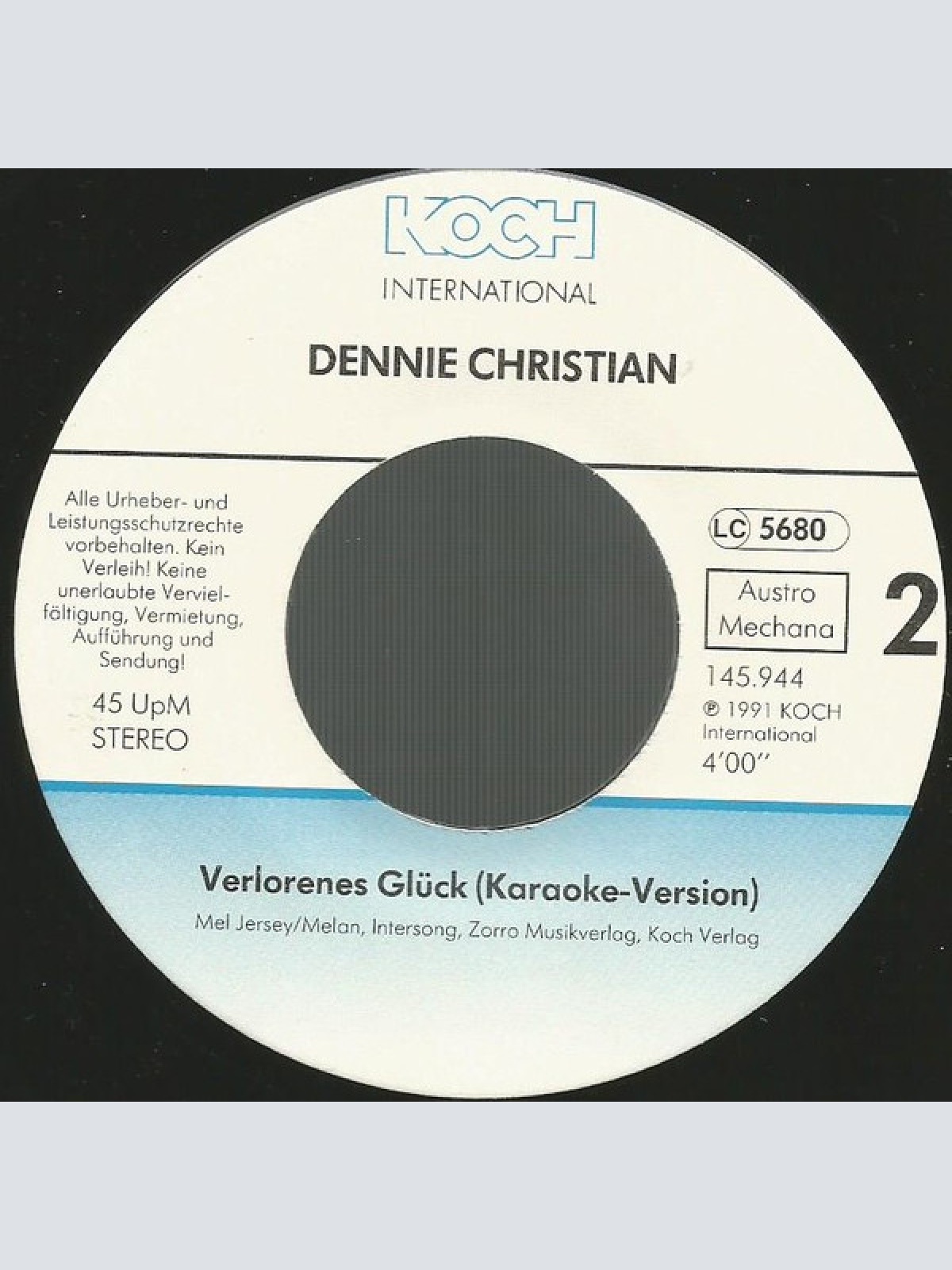 Vinyl / Dennie Christian - Verlorenes Glück