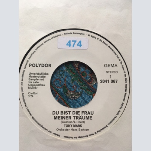 Vinyl / Tony Mark - Du Bist Die Frau Meiner Träume / Tausendmal An Einem Abend