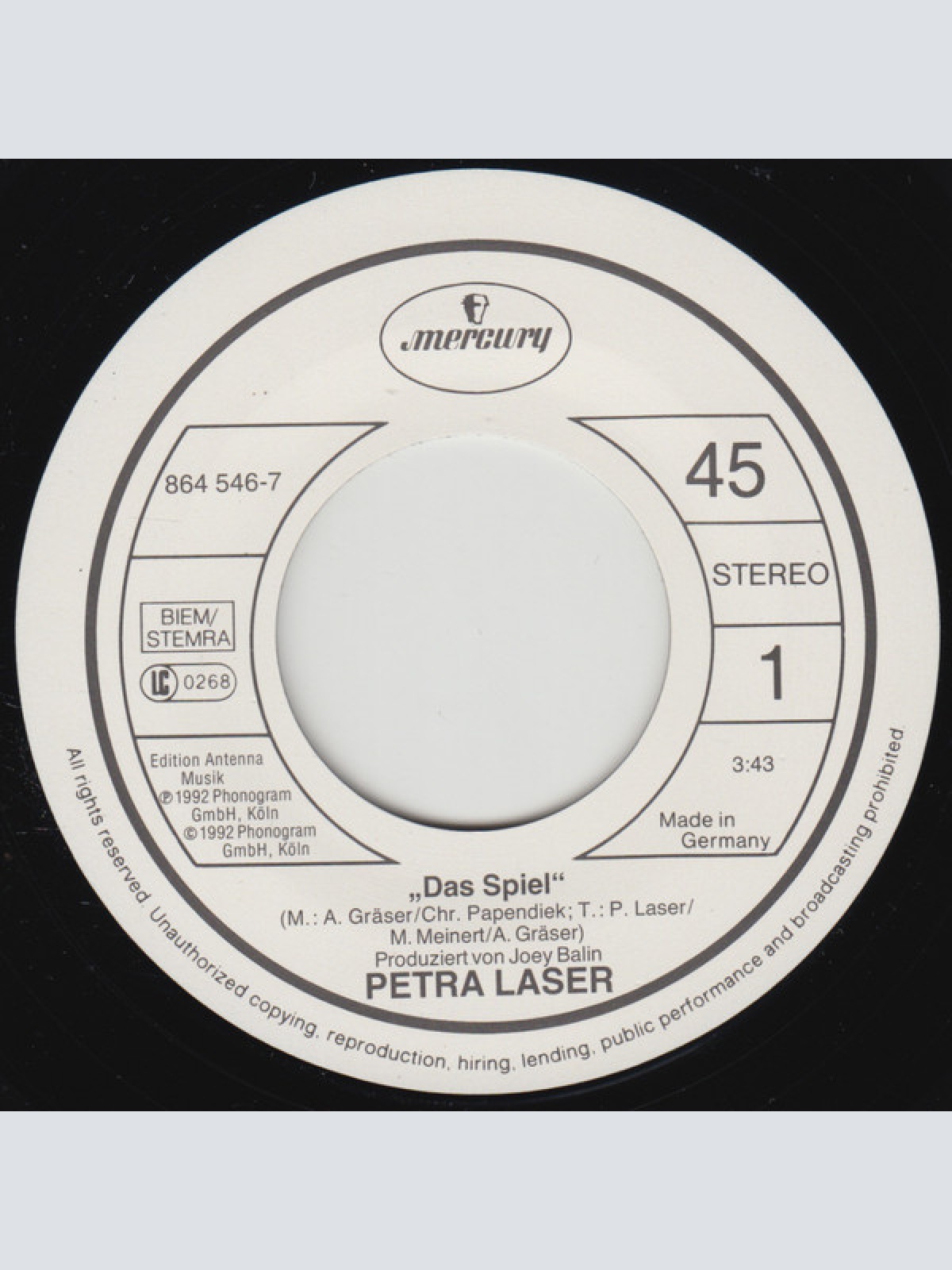 Vinyl / Petra Laser - Das Spiel