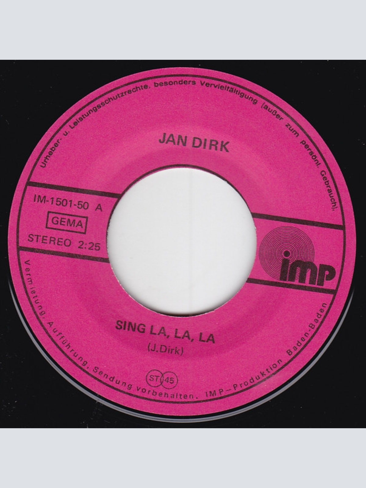 Vinyl / Jan Dirk* - Sing La, La, La