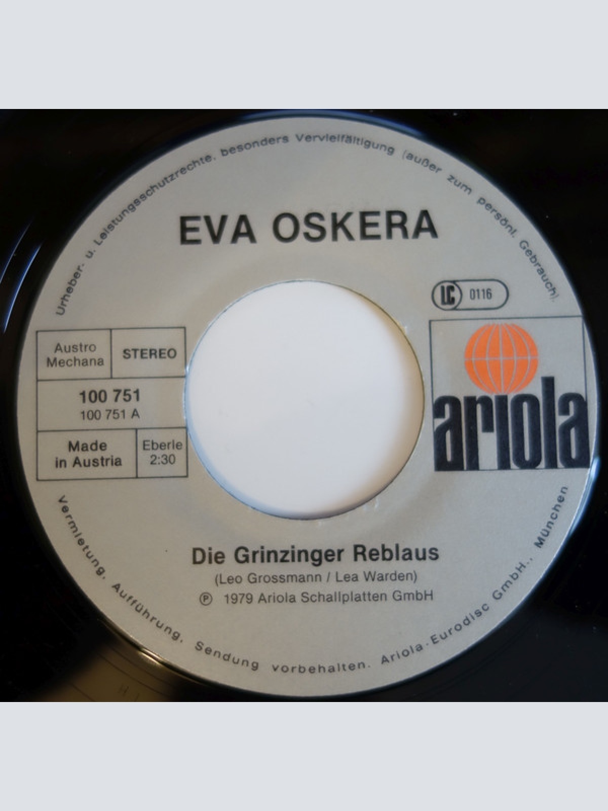 Vinyl / Eva Oskera - Die Grinzinger Reblaus