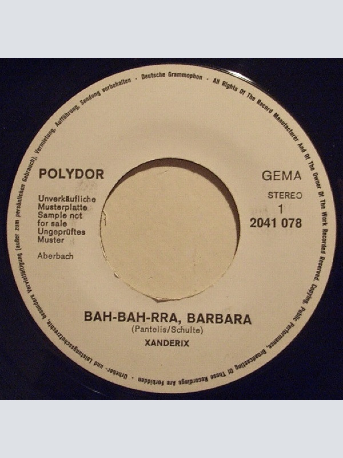 Vinyl / Xanderix - Bah-bah-rra, Barbara