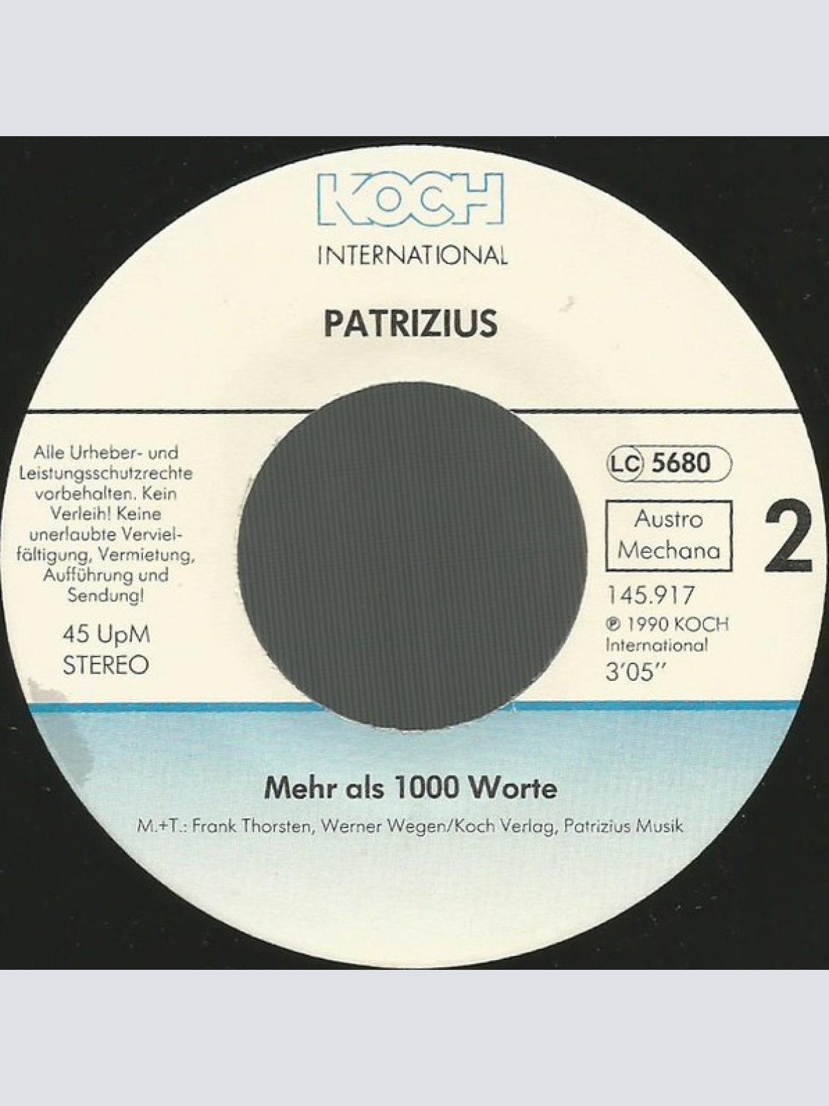 Vinyl / Patrizius - Ich Bin Was Ich Bin Nur Mit Dir