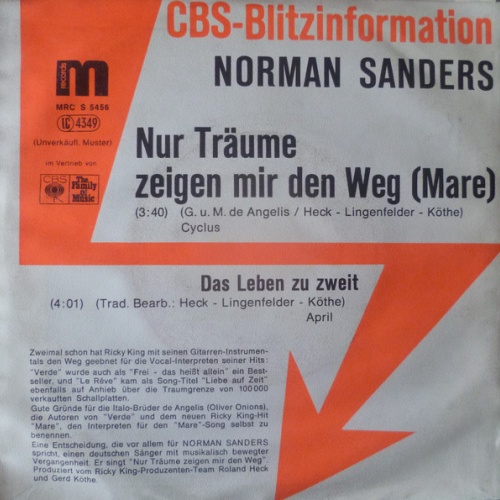 Vinyl / Norman Sanders (2) - Nur Träume Zeigen Mir Den Weg (Mare)
