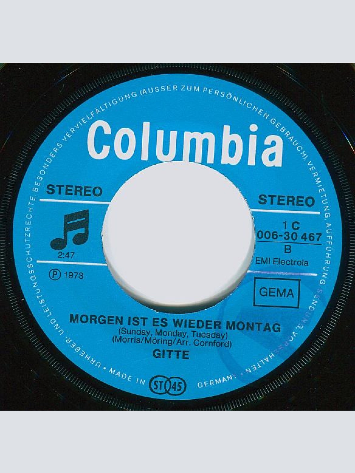 Vinyl / Gitte* - Dann Kommt Die Erinnerung