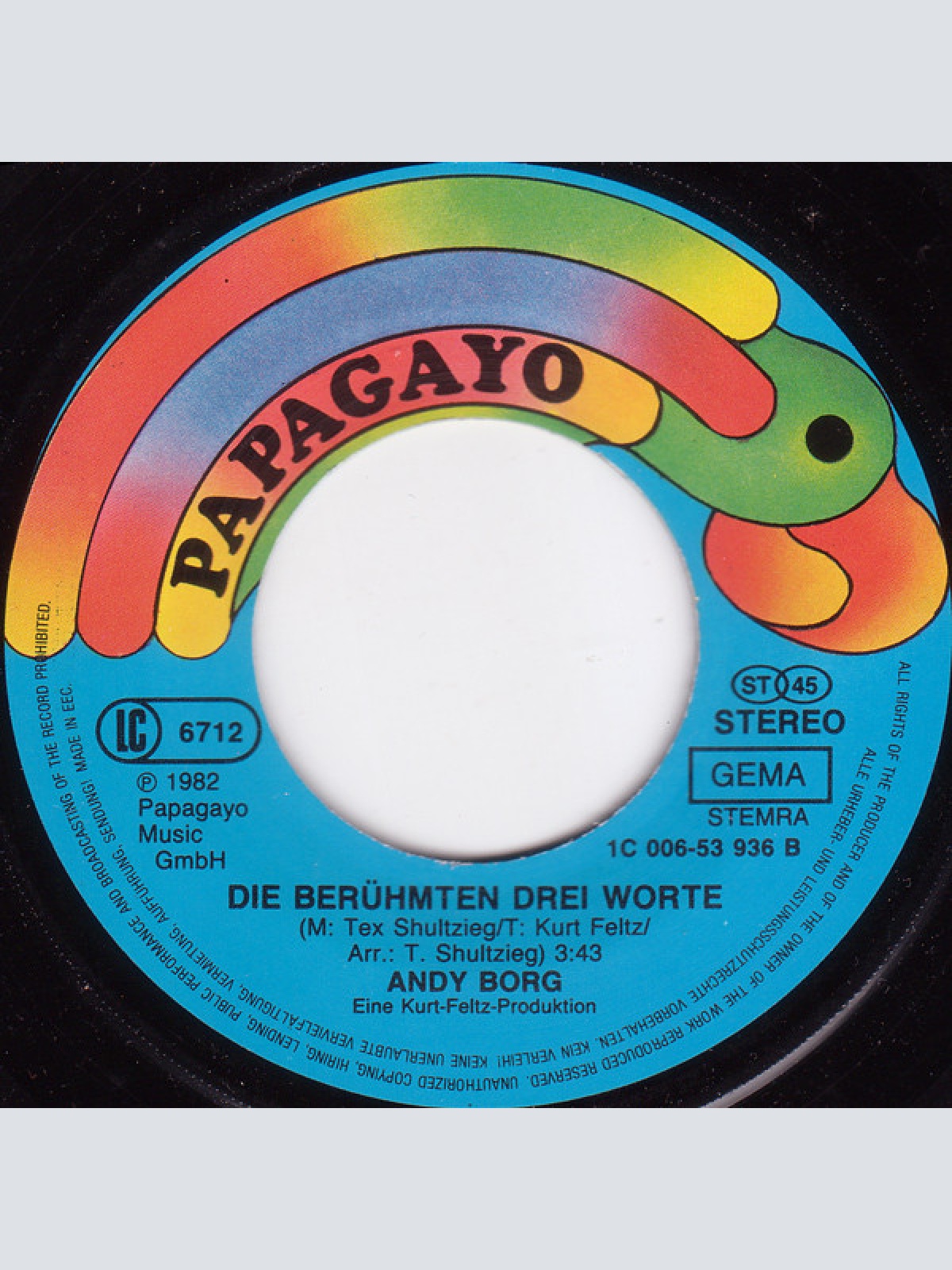 Vinyl / Andy Borg - Arrivederci Claire