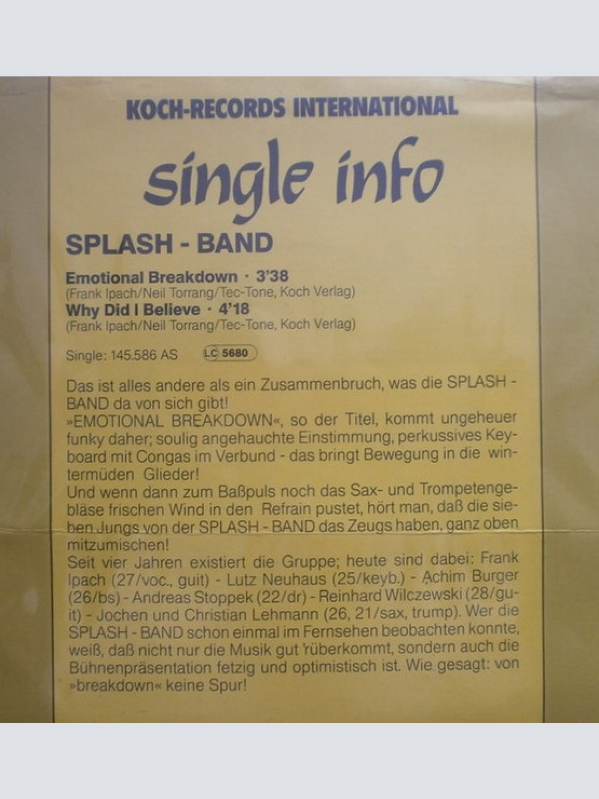 Vinyl / Splash-Band - Emotional Breakdown