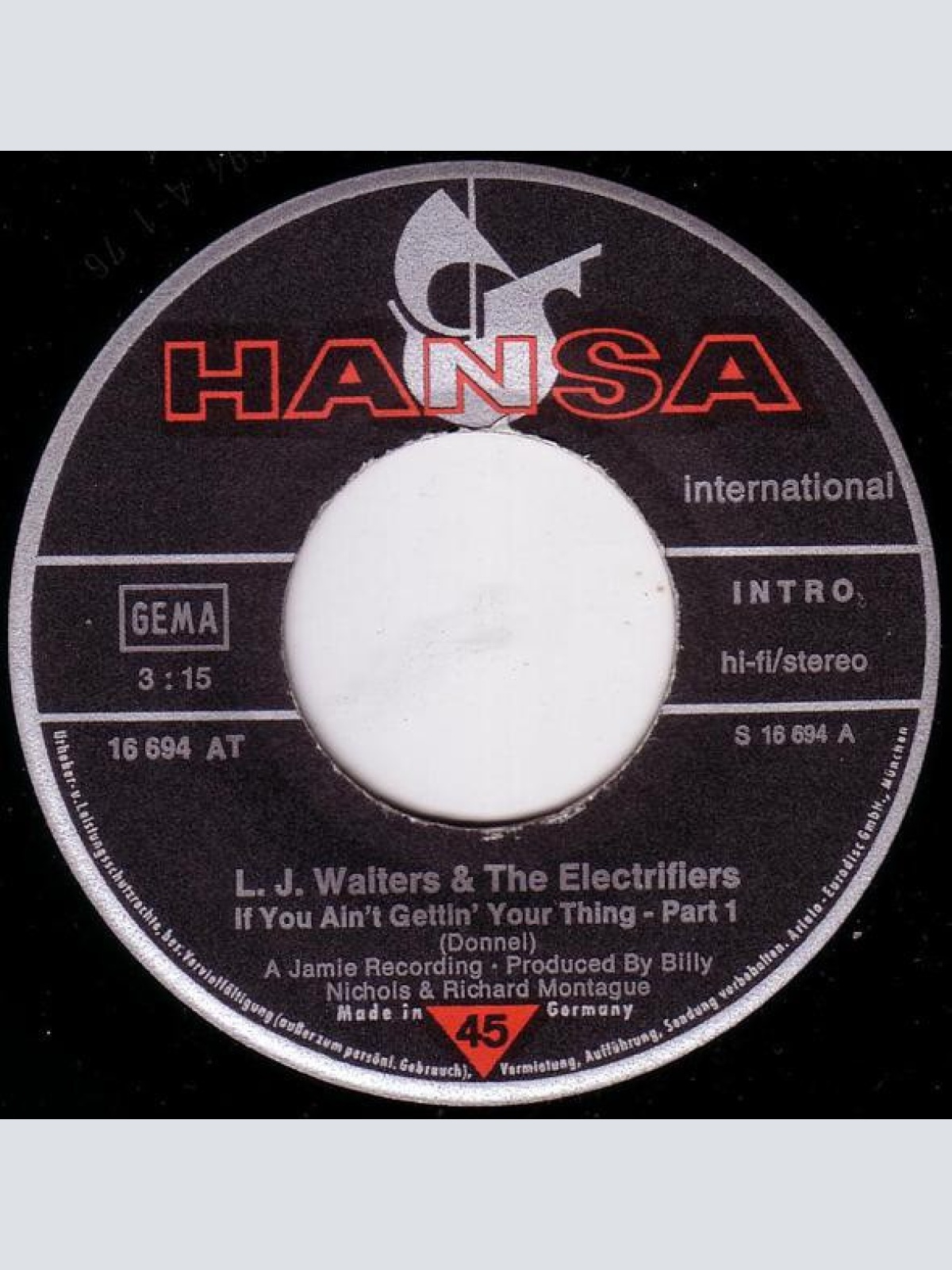 Vinyl / L.J.Waiters & The Electrifiers - If You Ain't Getting Your Thing