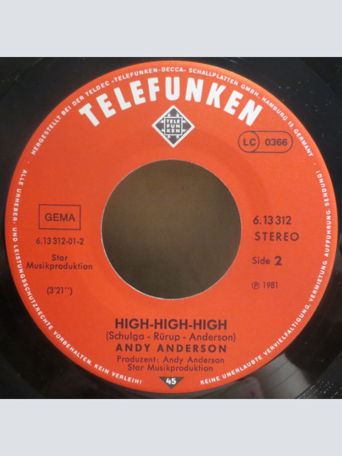 Vinyl / Andy Anderson* - She Loves The Night