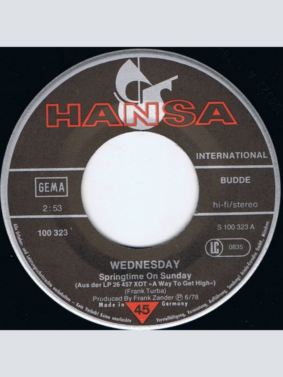 Vinyl / Wednesday (2) - Springtime On Sunday