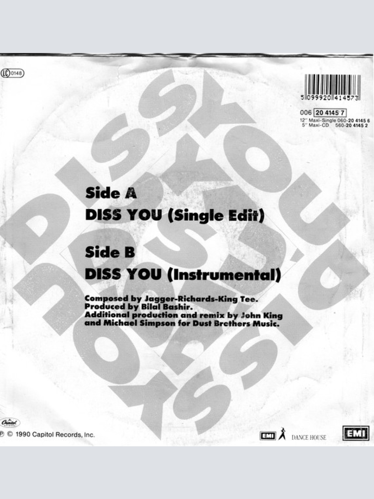 Vinyl / King Tee - Diss You