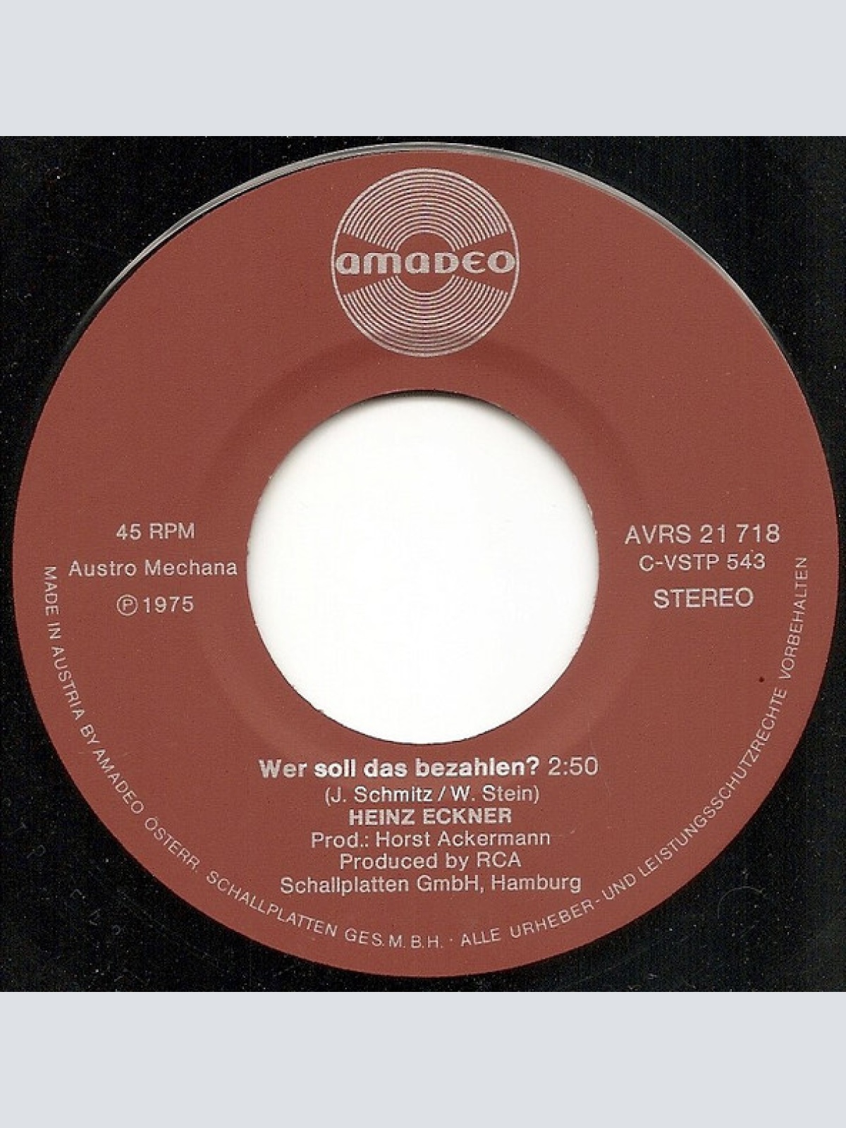 Vinyl / Heinz Eckner - Wer Soll Das Bezahlen