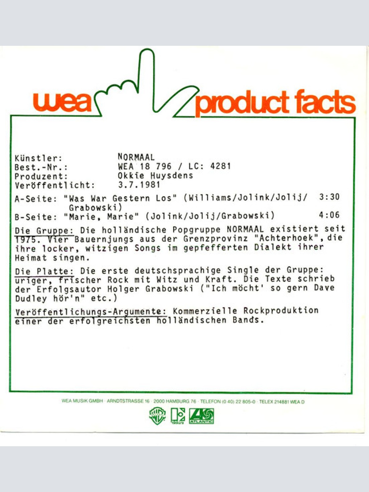 Vinyl / Normaal - Was War Gestern Los