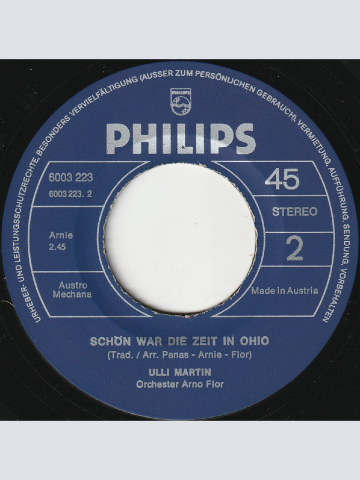 Vinyl / Ulli Martin - Du Mußt Nicht Weinen