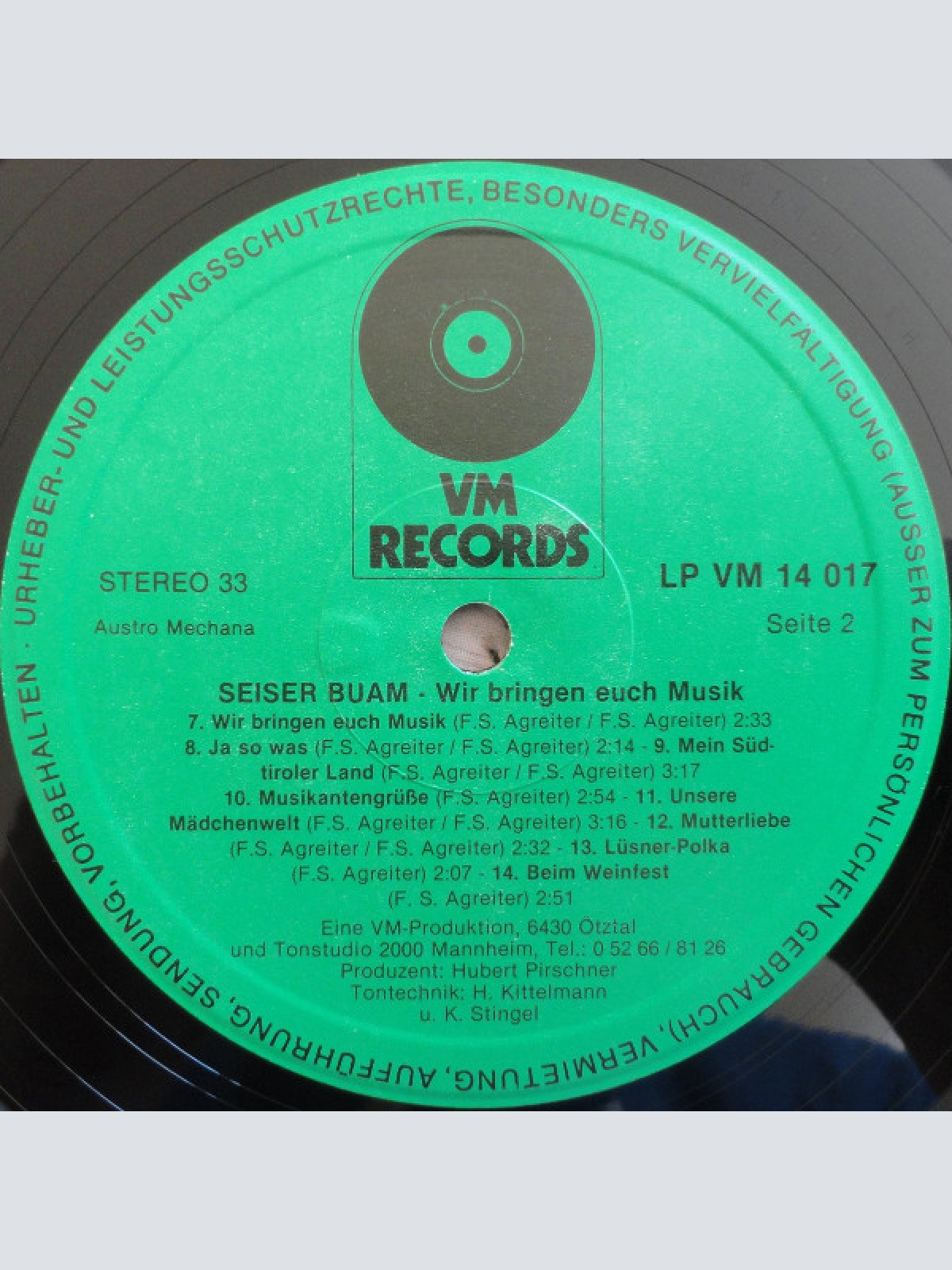 Vinyl / Seiser Buam - Wir Bringen Euch Musik