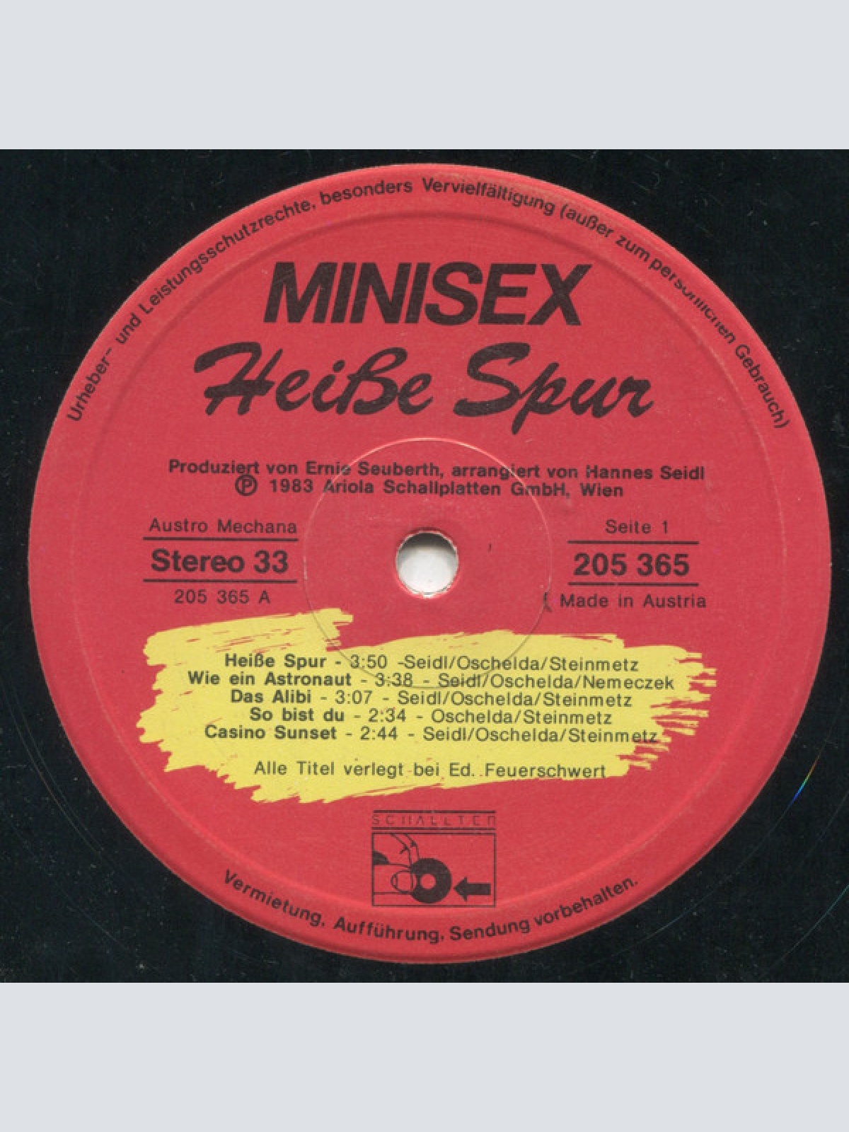 Vinyl / Minisex - Heiße Spur