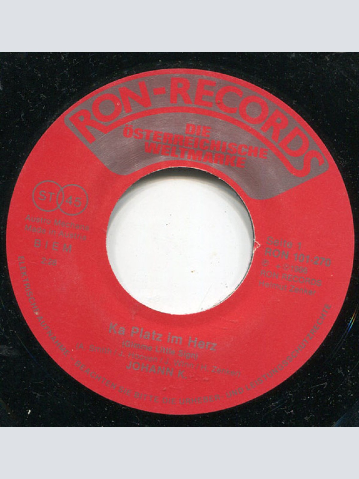 Vinyl / Johann K.* - Ka Platz Im Herz