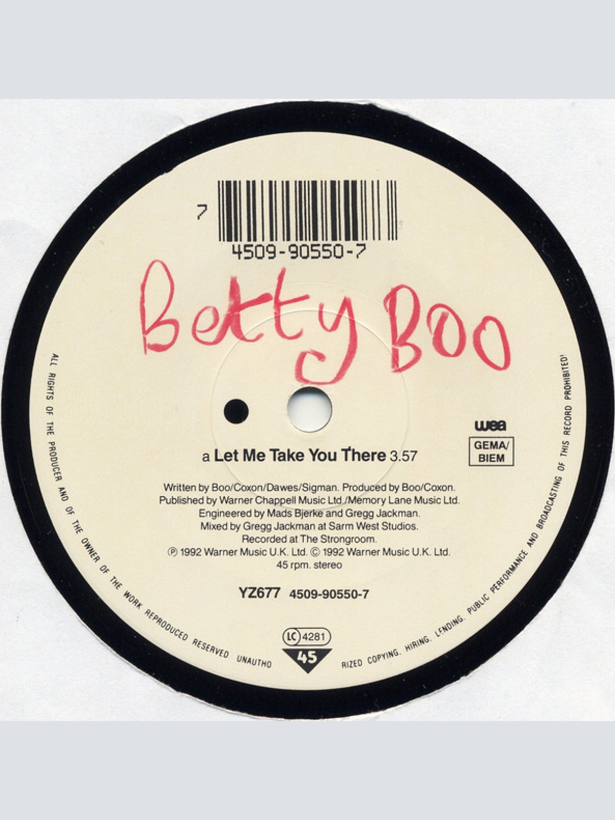 Vinyl / Betty Boo - Let Me Take You There