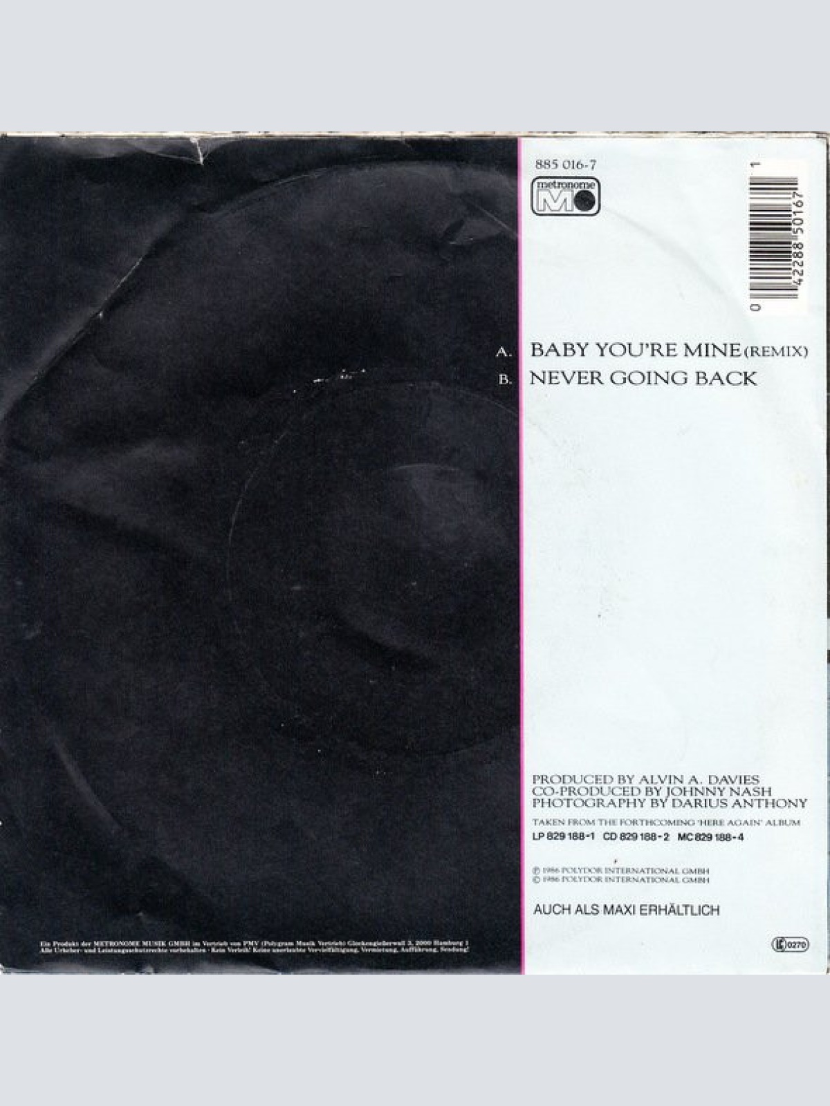 Vinyl / Johnny Nash - Baby You're Mine