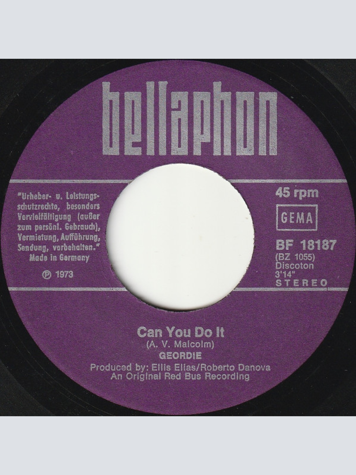 Vinyl / Geordie - Can You Do It
