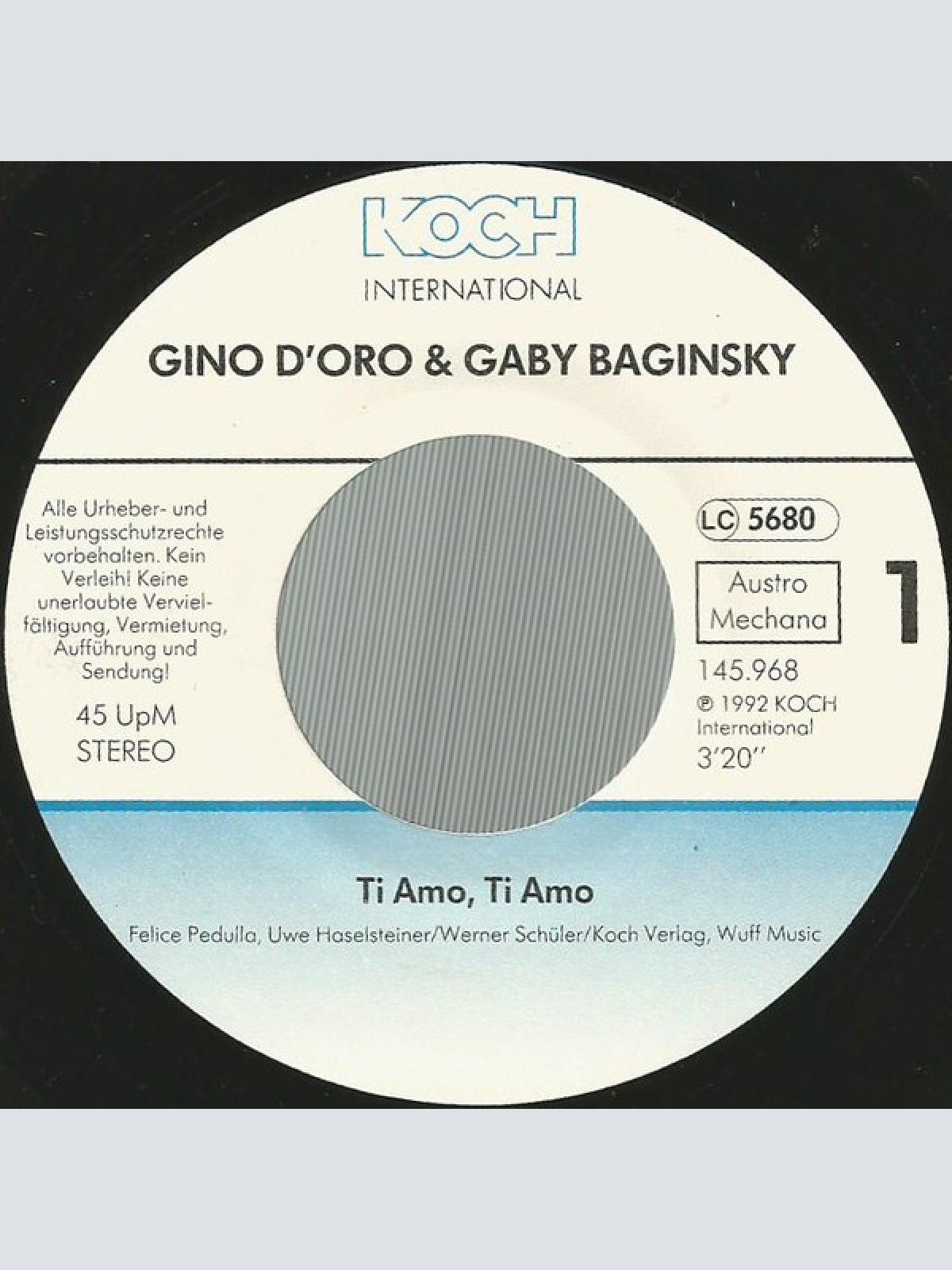 Vinyl / Gino D'Oro & Gaby Baginsky - Ti Amo, Ti Amo