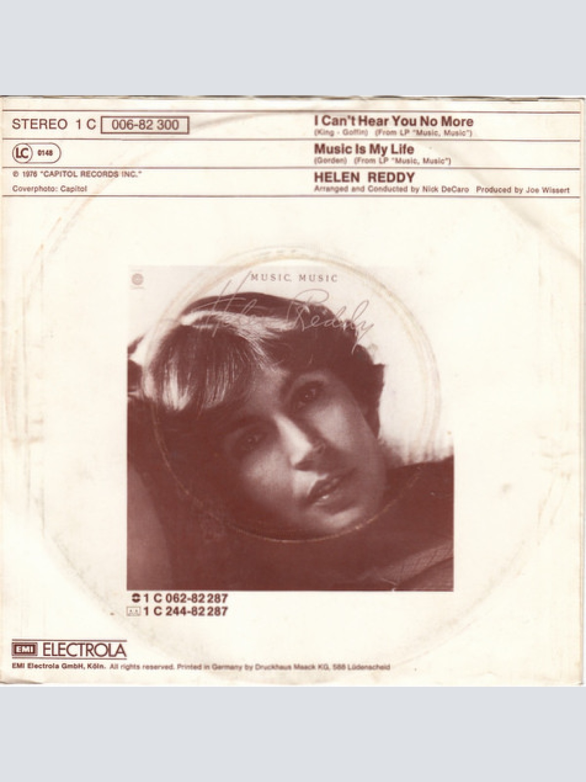 Vinyl / Helen Reddy - I Can't Hear You No More